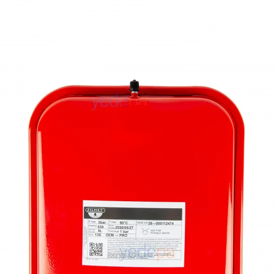 Zilmet 539 OEM-PRO 8 Litre M14 Dikdörtgen Kombi Genleşme Tankı