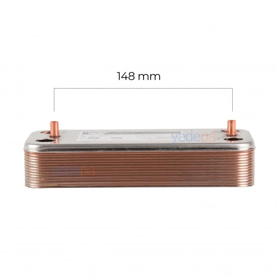 Zilmet Kombi Plakalı Eşanjör 14 Plaka – 17B1901426, 148 mm | ECA Confeo, Ferroli Divatop, Viessmann Vitopend, Ariston Uno, Biasi, Fondital Uyumlu