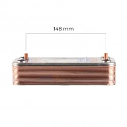 Zilmet Kombi Plakalı Eşanjör 16 Plaka – 17B1901601, 148 mm, 28 kW | Beretta R8037, Riello 4364201, Arçelik Uyumlu