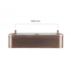 Zilmet Kombi Plakalı Eşanjör 18 Plaka – 17B1901826, 148 mm, 28 kW | Fondital Tahiti, Flores, Pictor, Aries Dual Uyumlu