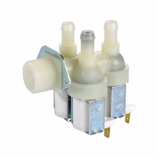 Çamaşır Makinası Üçlü Su Giriş Vanası 90° Metal Braketli 10,50 mm