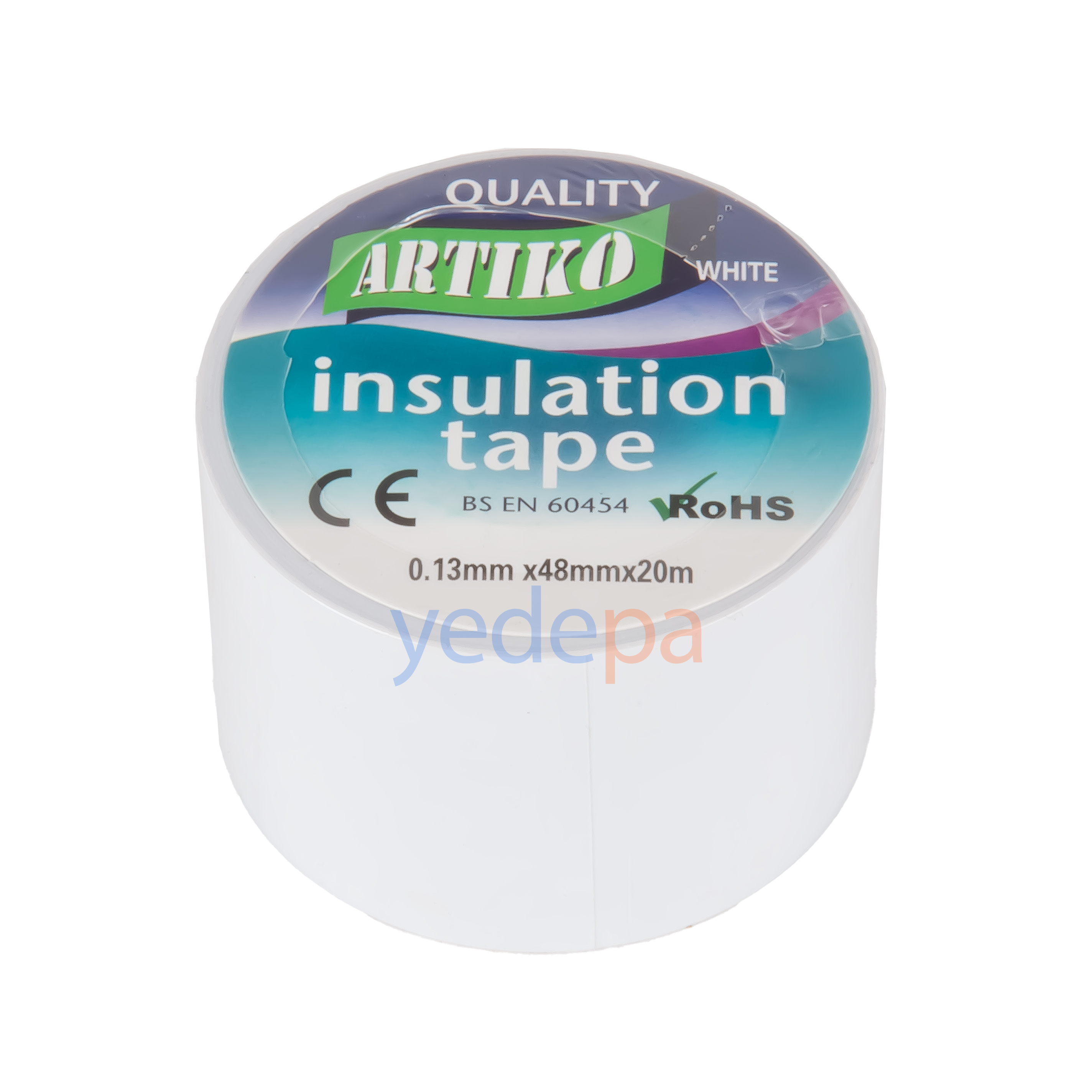 Artiko წებოვანი PVC თეთრი კონდიციონერის დეკორატიული ლენტი - 0.13mm x 48mm x 20m