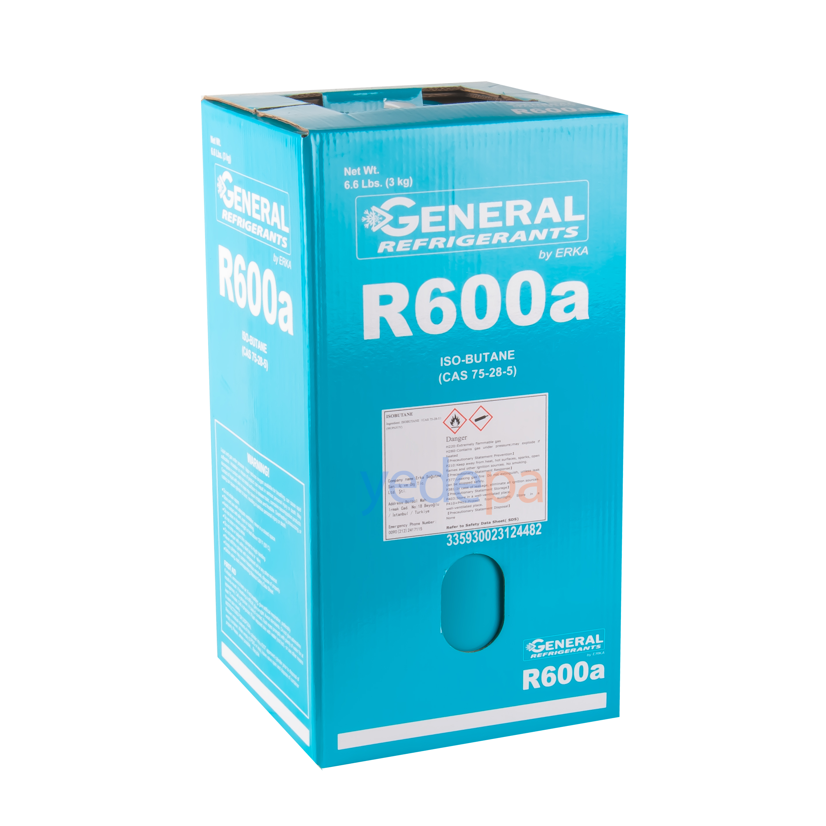 R600a Soğutucu Akışkan Gaz (İzo-Bütan) - 6,6 lbs (3 kg)
